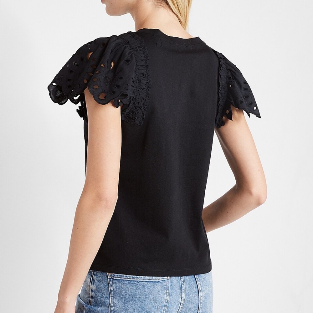 EXPRESS Eyelet Ruffle Sleeve Tee - Picture 2 of 2